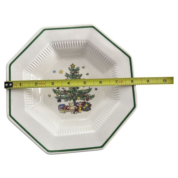 Nikko Christmas Tree Bowls Set of 3 Octagon 7.5" Japan Classic Collection - Picture 3 of 5